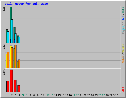 Daily usage for July 2025