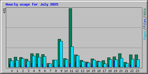 Hourly usage for July 2025