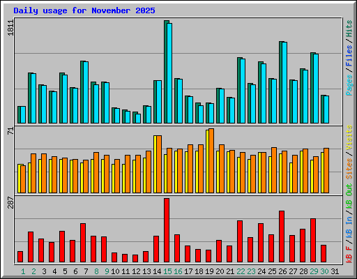 Daily usage for November 2025