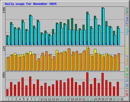 Daily usage for November 2025