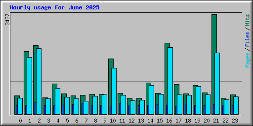 Hourly usage for June 2025