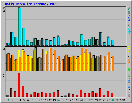 Daily usage for February 2026